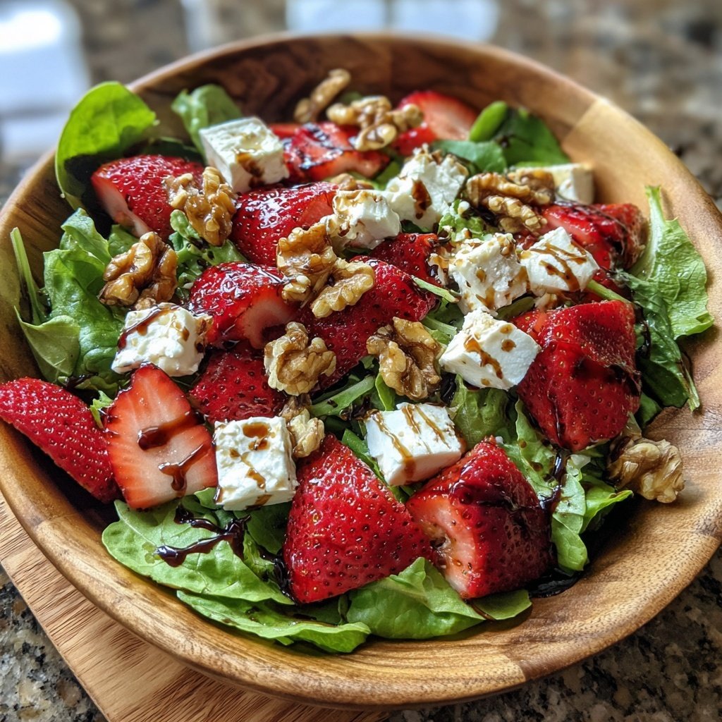 Strawberry Walnut Salad with Cheese