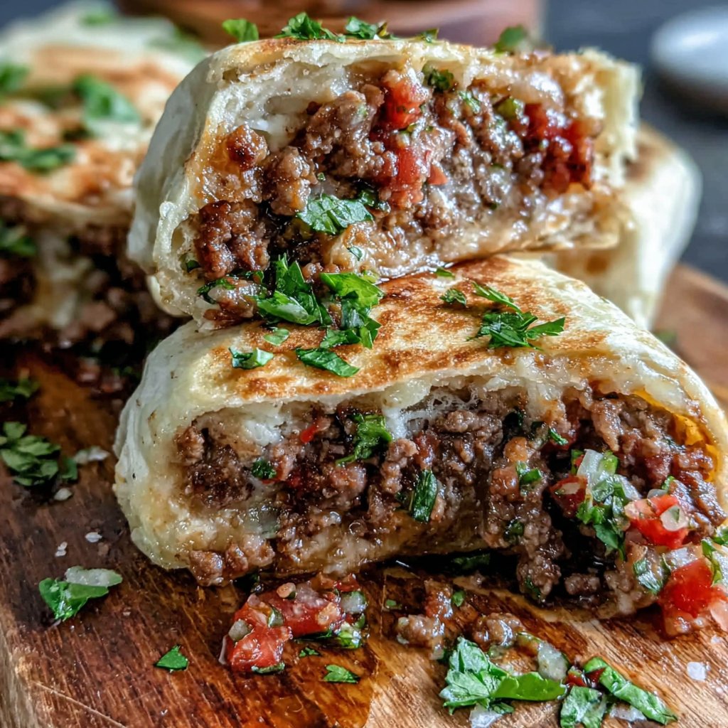 Southwestern Hamburger Meat Burritos