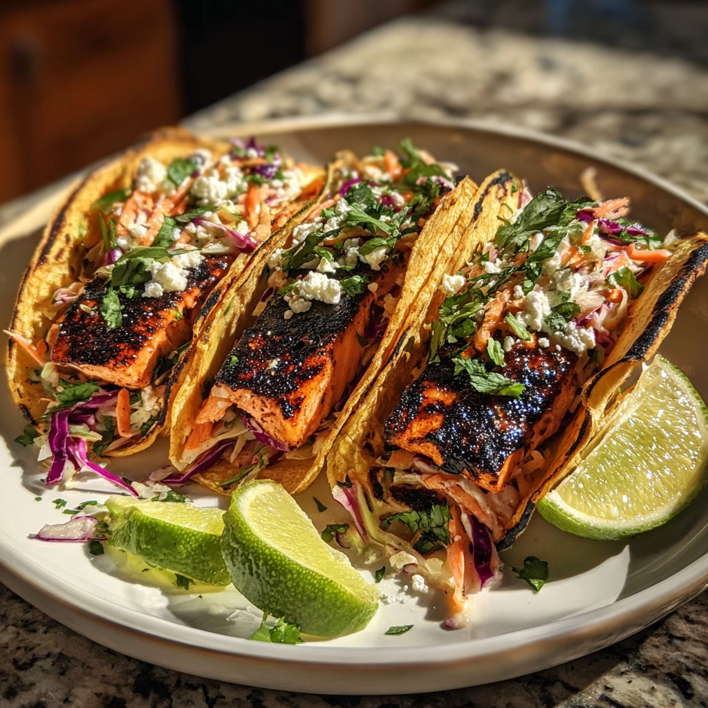 Grilled Salmon Lime Tacos