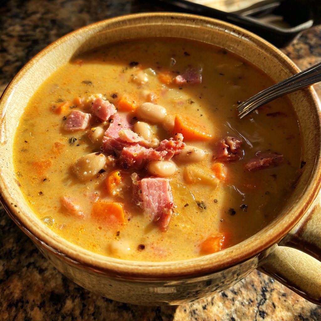 Creamy Country Ham and Bean Soup